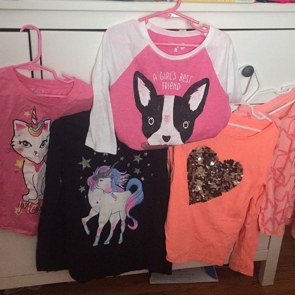 5 Girls T-shirt. 4 are long sleeve and 1 short.